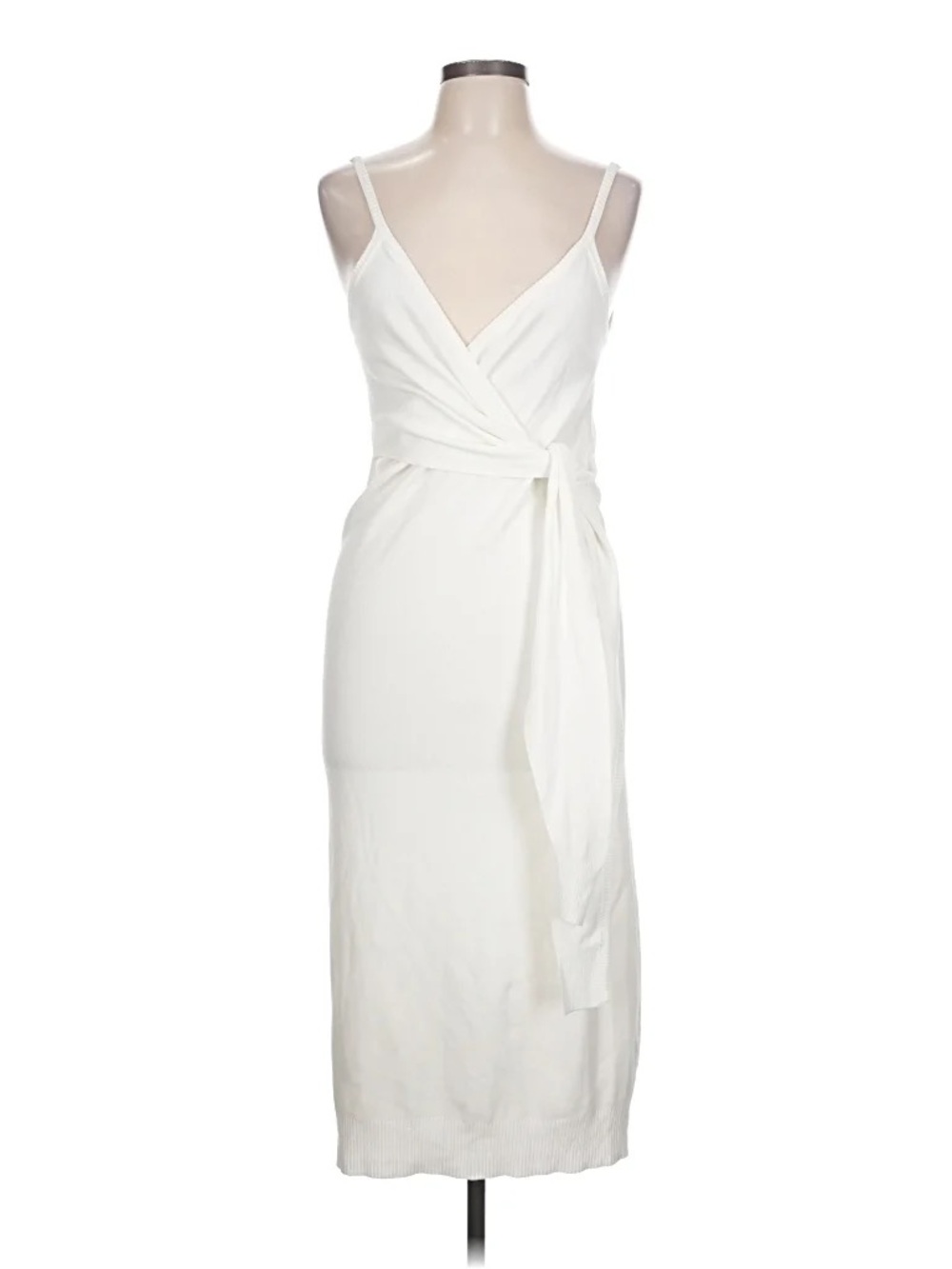 Modern Citizen Cream Wrap-Style Midi Dress with Tie
